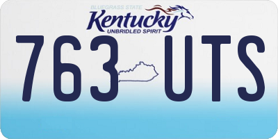 KY license plate 763UTS