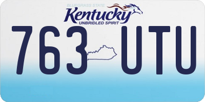 KY license plate 763UTU