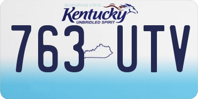 KY license plate 763UTV
