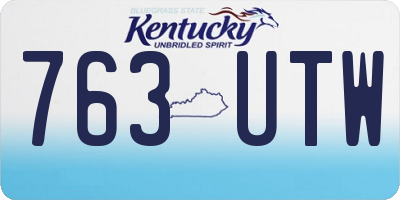 KY license plate 763UTW