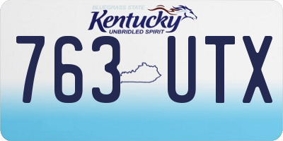 KY license plate 763UTX