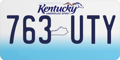 KY license plate 763UTY
