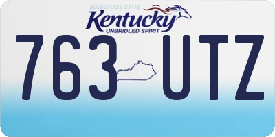 KY license plate 763UTZ