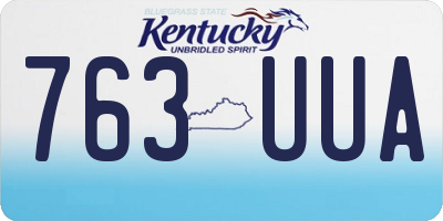 KY license plate 763UUA