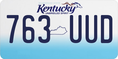 KY license plate 763UUD