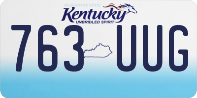 KY license plate 763UUG