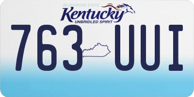 KY license plate 763UUI