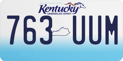 KY license plate 763UUM