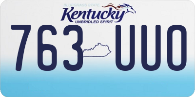 KY license plate 763UUO