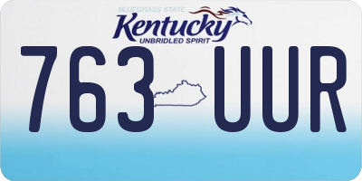 KY license plate 763UUR