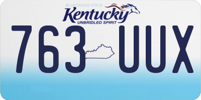 KY license plate 763UUX