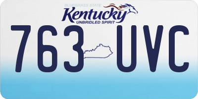 KY license plate 763UVC
