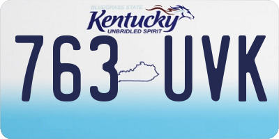 KY license plate 763UVK
