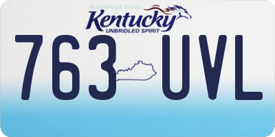 KY license plate 763UVL