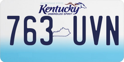 KY license plate 763UVN