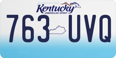 KY license plate 763UVQ