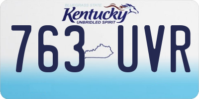 KY license plate 763UVR