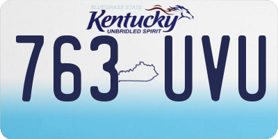 KY license plate 763UVU