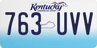 KY license plate 763UVV