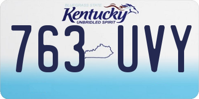 KY license plate 763UVY