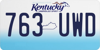 KY license plate 763UWD