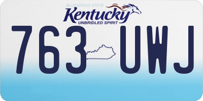KY license plate 763UWJ