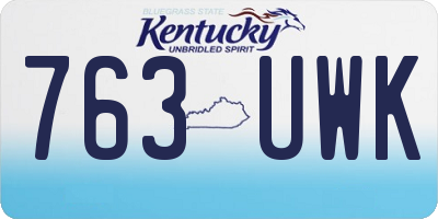 KY license plate 763UWK