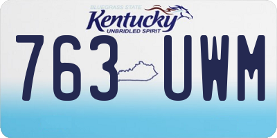KY license plate 763UWM