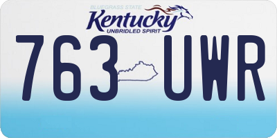 KY license plate 763UWR