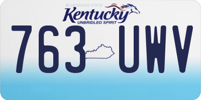 KY license plate 763UWV