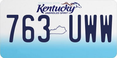KY license plate 763UWW