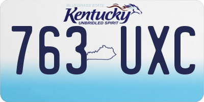 KY license plate 763UXC