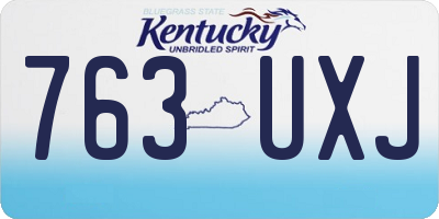 KY license plate 763UXJ