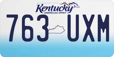 KY license plate 763UXM