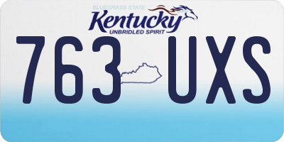 KY license plate 763UXS
