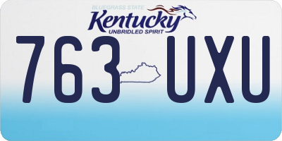 KY license plate 763UXU
