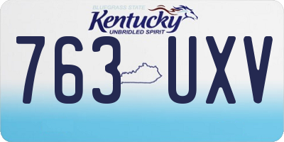 KY license plate 763UXV