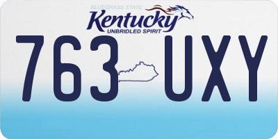 KY license plate 763UXY