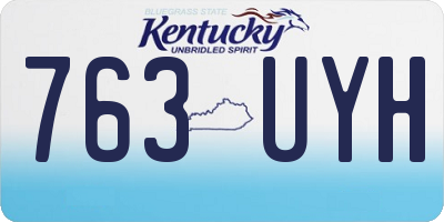 KY license plate 763UYH