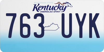 KY license plate 763UYK