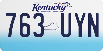 KY license plate 763UYN