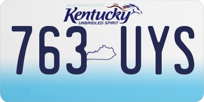 KY license plate 763UYS