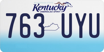 KY license plate 763UYU
