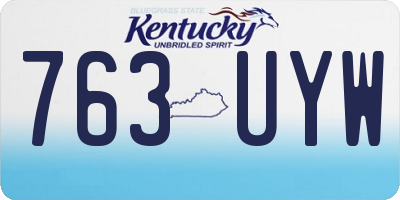 KY license plate 763UYW