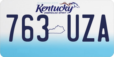 KY license plate 763UZA