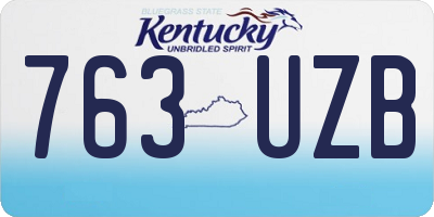 KY license plate 763UZB