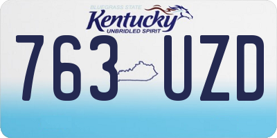 KY license plate 763UZD