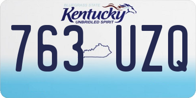 KY license plate 763UZQ