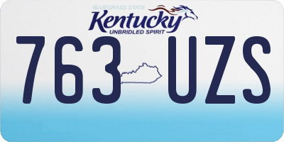 KY license plate 763UZS
