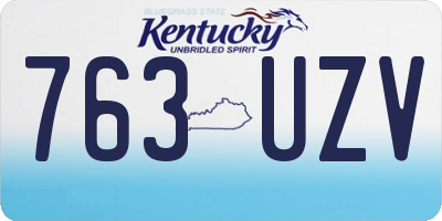 KY license plate 763UZV